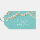Étiquette de Cadeau Perle Élégante – "À (Nom), Ave (Dos (Horizontal))