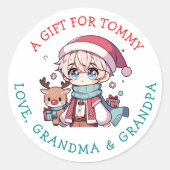 Étiquette de cadeau personnalisée Noël (Devant)