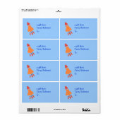 Étiquette de cadeau personnalisée - thème de fusée (Feuille entière)