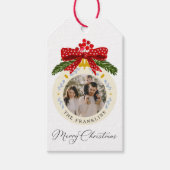 Étiquette de cadeau photo de Noël aquarelle (Devant)