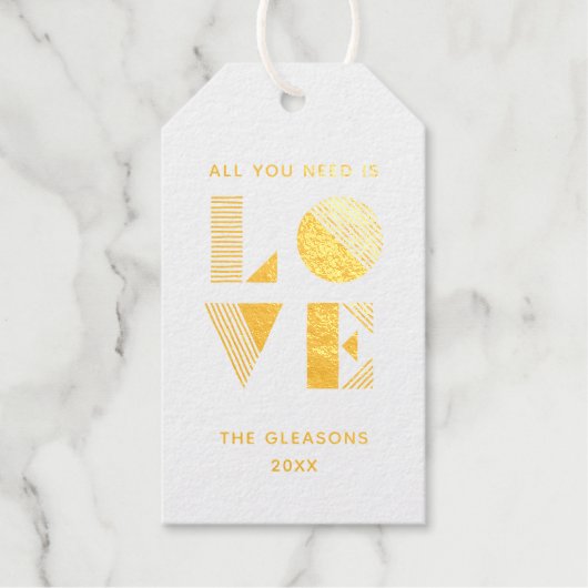 Étiquette de Cadeau Photo Saint-Valentin Geo en Fe (Recto)