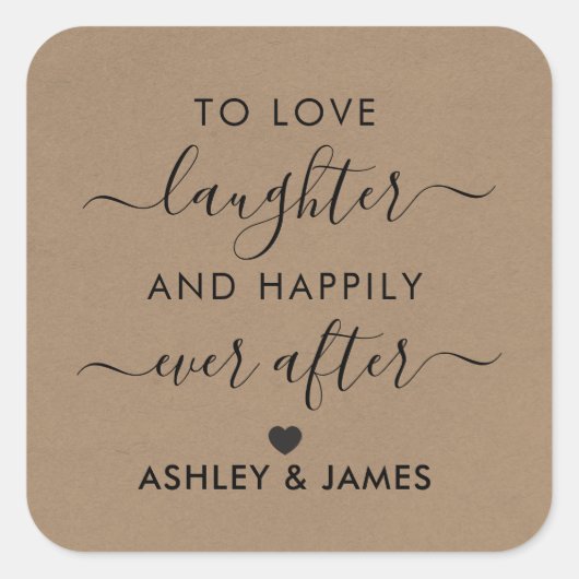 Étiquette de cadeau pour aimer le rire et heureux  (Devant)