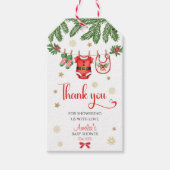 Étiquette de cadeau pour Baby Shower de Noël Santa (Devant)