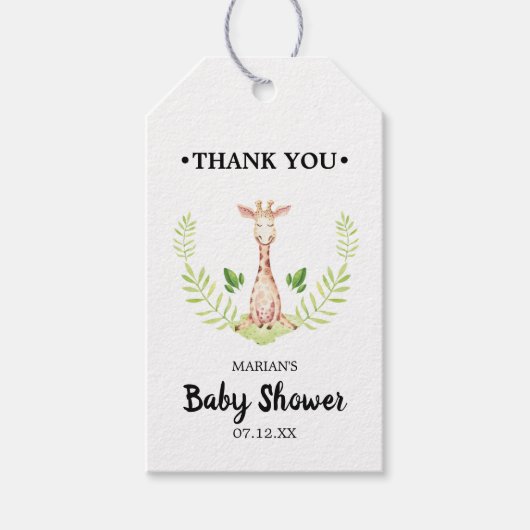Étiquette de cadeau pour baby shower de petite gir (Devant)