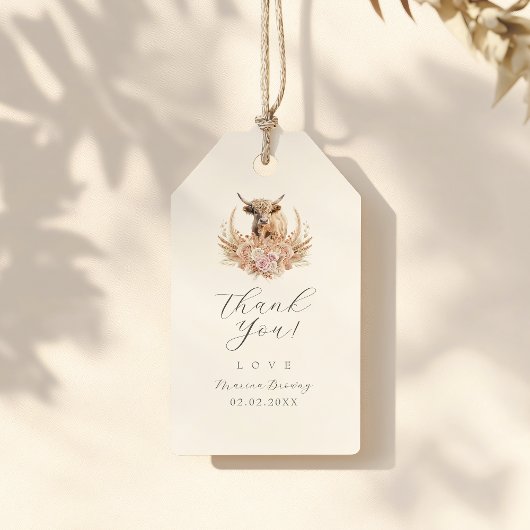 Étiquette de cadeau pour baby shower de Vache des