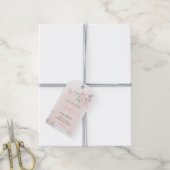 Étiquette de cadeau pour Baby Shower fille fleurs  (Avec de la ficelle)