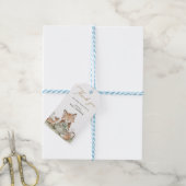 Étiquette de cadeau pour Baby Shower Fille Renard  (Avec de laficelle)