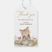 Étiquette de cadeau pour Baby Shower Fille Renard  (Dos)