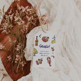 Étiquette de cadeau pour Baby Shower Italien Grazi