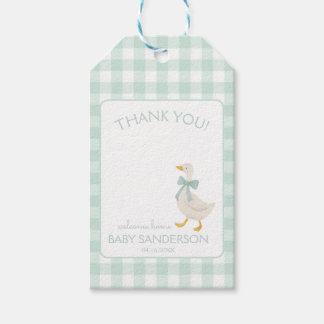 Étiquette de cadeau pour Baby Shower Preppy Goose
