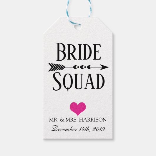 ÉTIQUETTE DE CADEAU POUR CORTÈGE DE MARIÉE BRIDE S (Devant)