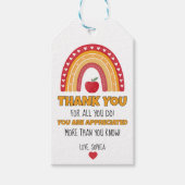 Étiquette de cadeau pour enseignant – Modèle arc-e (Devant)