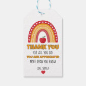 Étiquette de cadeau pour enseignant – Modèle arc-e (Dos)