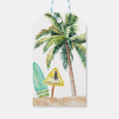 Étiquette de cadeau pour fête d'anniversaire Surf (Dos)
