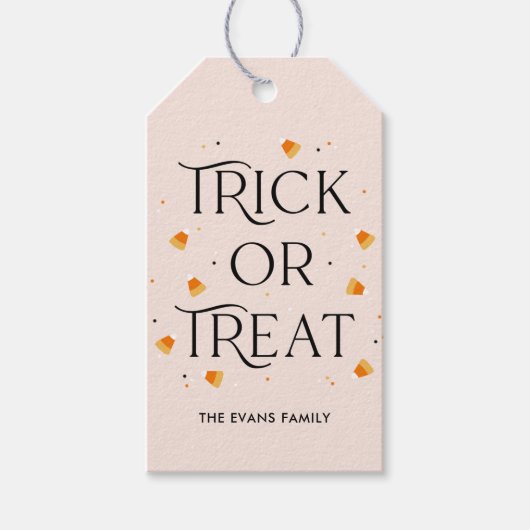 Étiquette de cadeau pour la fête d'Halloween Trick (Devant)