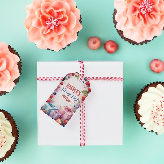 Étiquette de cadeau pour le premier anniversaire d