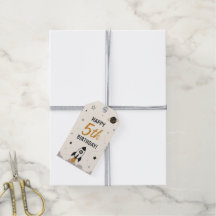 Étiquette de cadeau pour un 5e anniversaire heureu