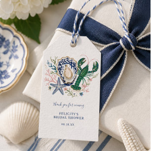 Étiquette de cadeau pour une soirée côtière de fia