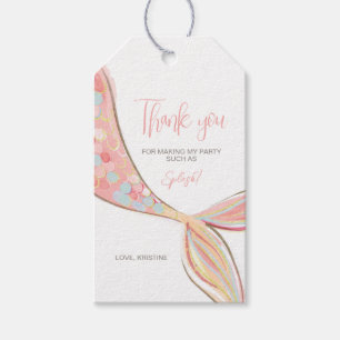 Étiquette de cadeau Queue de Sirène Rose