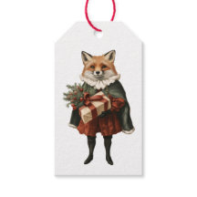 ÉTIQUETTE DE CADEAU RENARD NOËL VINTAGE