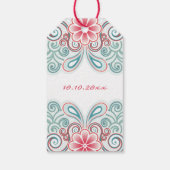 Étiquette de cadeau romantique avec fleurs et volu (Dos)