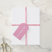 Étiquette de Cadeau Rose et Blanc C'est une Fille (With Twine)