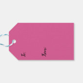 Étiquette de cadeau rose foncé (Dos Horizontal)