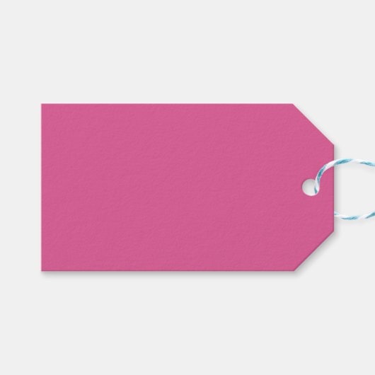 Étiquette de cadeau rose foncé (Devant (Horizontal))