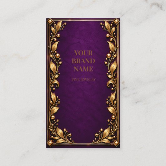 Étiquette de Cadeau Royale Améthyste Violette Doré (Devant)