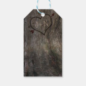 Étiquette de cadeau rustique Tronc d'arbre + Cœur (Dos)
