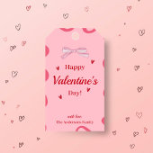 Étiquette de cadeau Saint-Valentin Ruban Rose Bord
