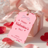 Étiquette de cadeau Saint-Valentin Ruban Rose Bord
