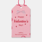 Étiquette de cadeau Saint-Valentin Ruban Rose Bord (Devant)
