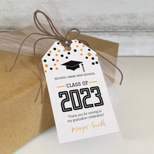 Étiquette de cadeau simple moderne jaune dos pour 