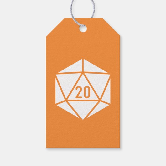 Étiquette de cadeau Tabletop Chic en orange (Devant)