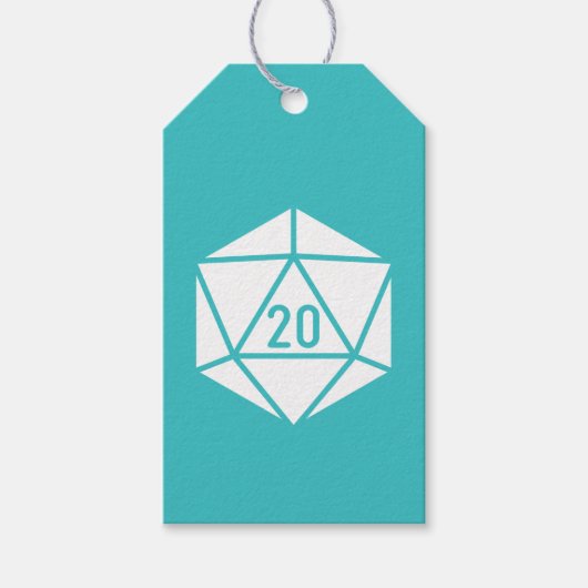 Étiquette de Cadeau Tabletop Chic en Turquoise (Devant)