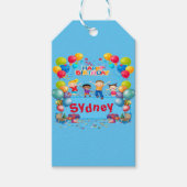 Étiquette de cadeau thème bleu pour Joyeux Anniver (Devant)
