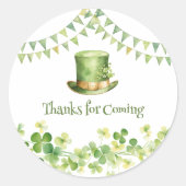 Étiquette de cadeau Trèfle Vert pour la fête de la (Devant)