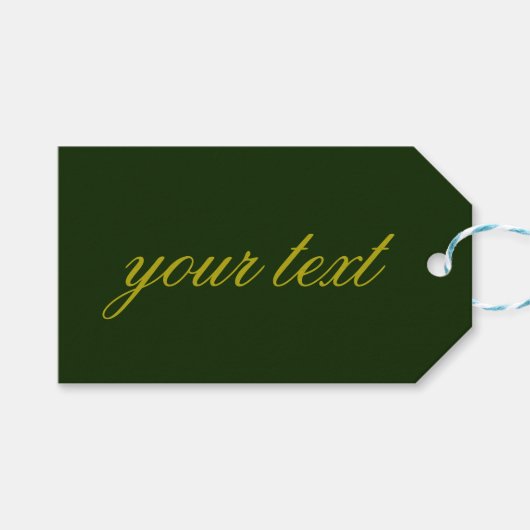 Étiquette de cadeau vert forêt (Devant (Horizontal))