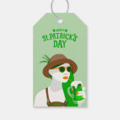 Étiquette de cadeau verte moderne de la Saint-Patr (Dos)