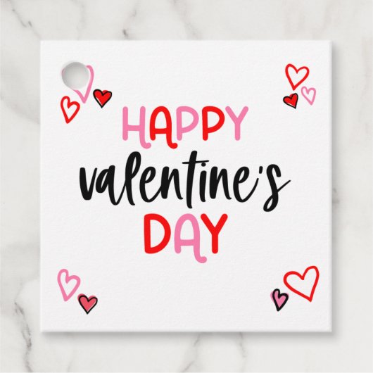 Étiquette de cadeaux Coeurs Valentines Day Favoris (Devant)