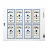 Étiquette de cadre doré de l'abeille de miel (Feuille entière)