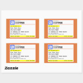 Étiquette de café d'ordonnance personnalisé rectan (Feuille)