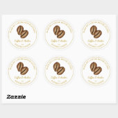 Étiquette de café maison Gold | Blanc (Feuille)