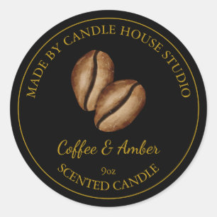 Étiquette de café maison Gold   Noir