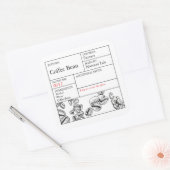 Étiquette de café noir et blanc Apothécaire (Enveloppe)