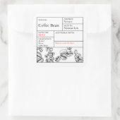 Étiquette de café noir et blanc Apothécaire (Sac)