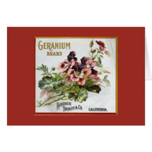 Étiquette de caisse de fruit de marque de gérani