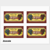 Étiquette de caisse de fruits vintage, raisins du (Feuille)