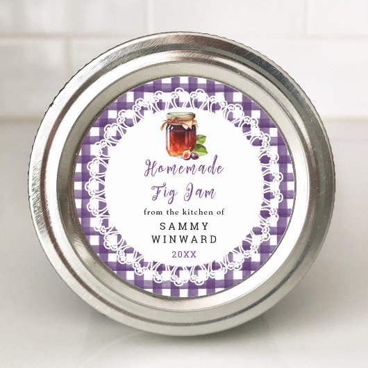 Étiquette de canne à confiture de figues maison